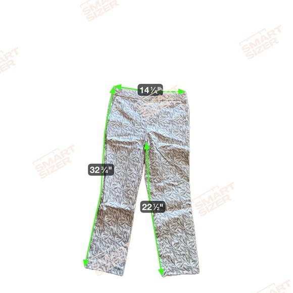 Jules & Leopold Black and White Leaf Print Pull On Ankle Trousers S - Picture 10 of 11